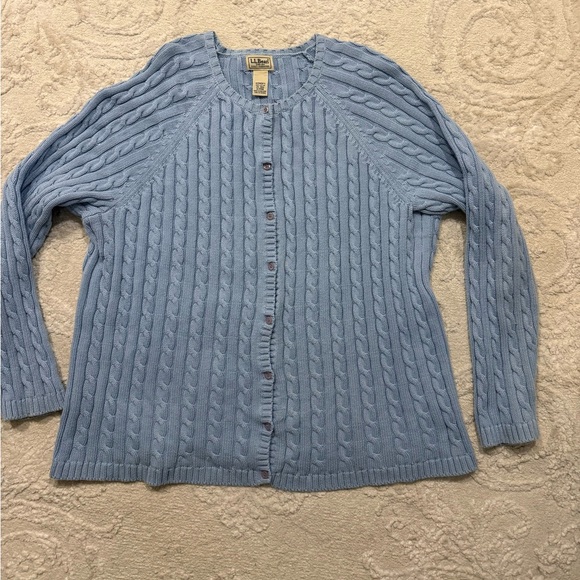 L.L. Bean Sweaters - L.L.Bean 2X Light Blue Cardigan‎ 100% Cotton